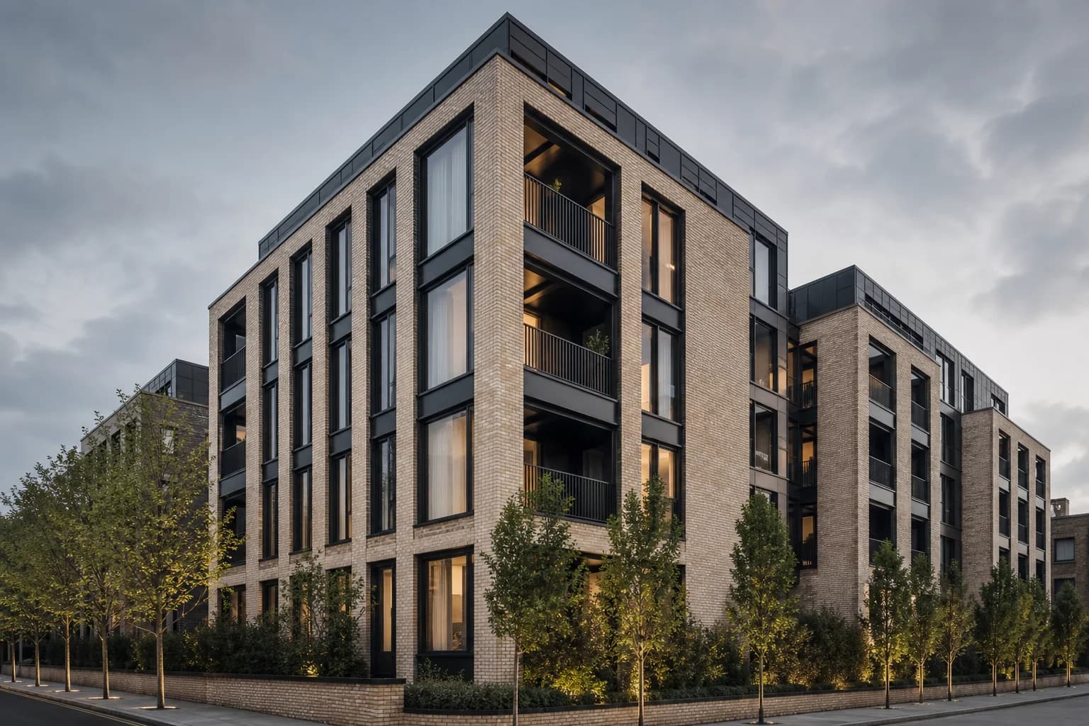 A completed contemporary residential development in London